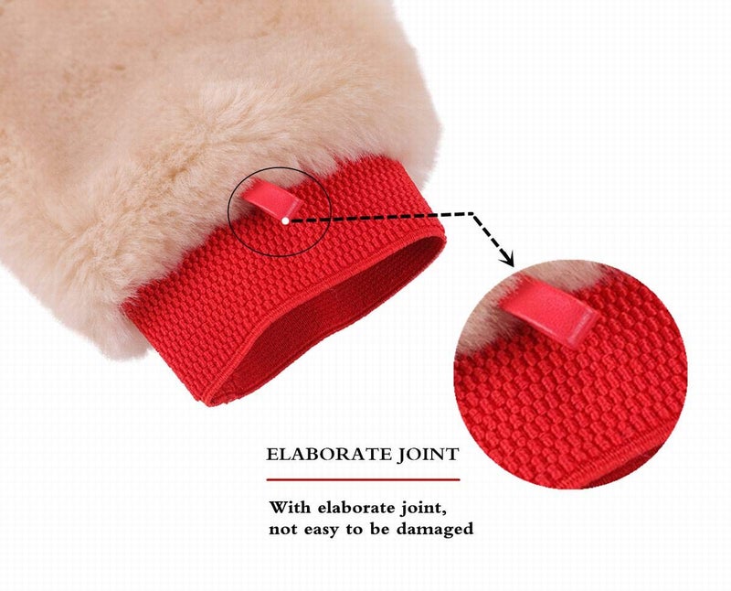 Gracefur Ultra-Soft Car Wash Mitt Double-Sided Sheepskin Wash Mitt, Scratch-Free Detailing Lambswool Extra Large Size Cleaning Gloves for Cars (Fingers, Pink) - Image 4